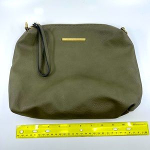 STEVE MADDEN Olive Green MAKE UP COSMETIC BAG CLUTCH POUCH HANDBAG